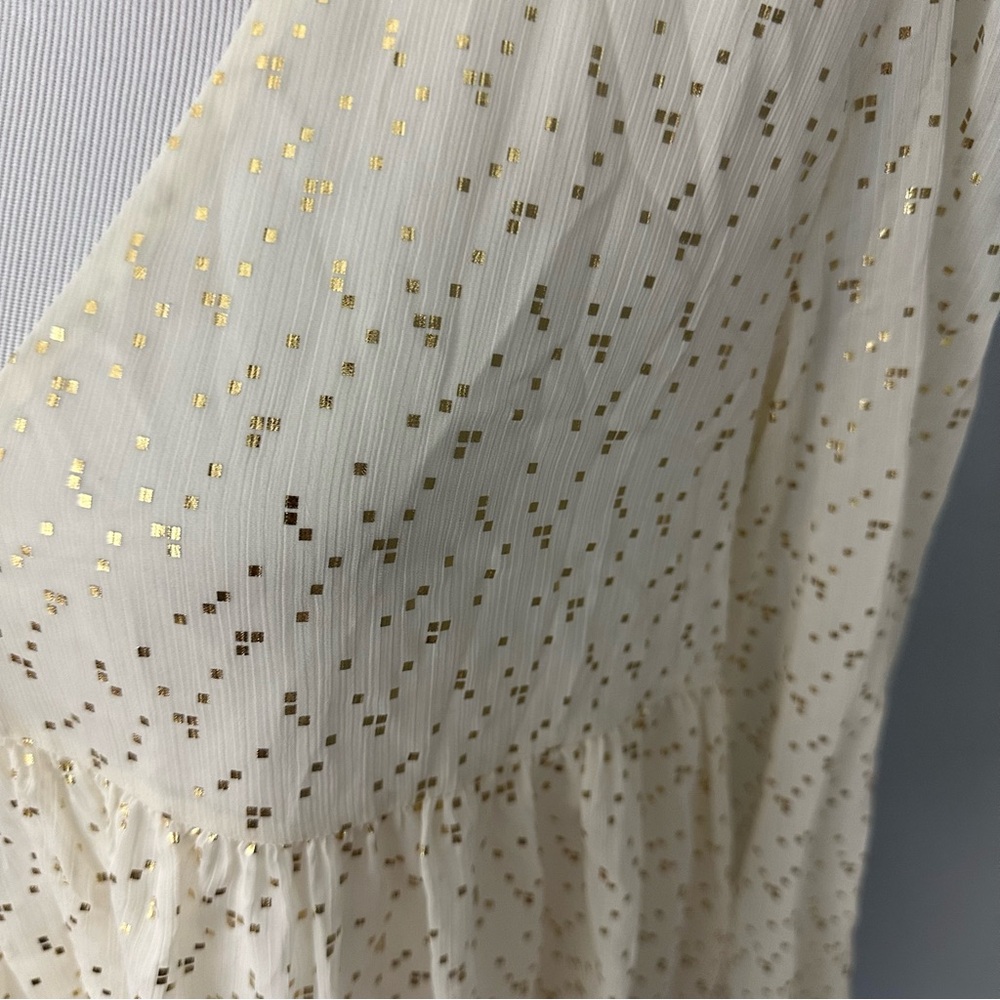 •nwt• Aritzia Sunday Best Jinx escape white & gold dress - Picture 5 of 11